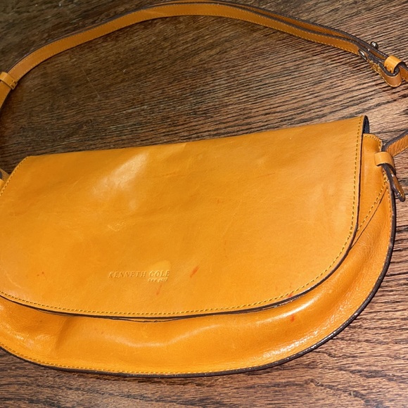 Kenneth Cole brown leather purse handbag shoulder bag - Picture 3 of 7